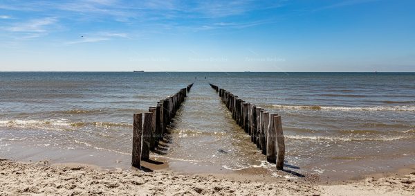 Strandpaaltjes op het strand