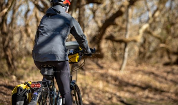 Fietser door de Manteling van Walcheren